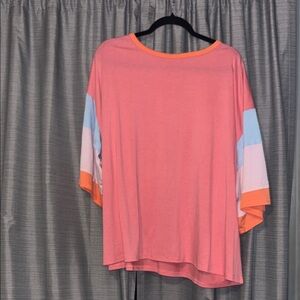 SHEIN Pink and Orange Long Sleeve Top